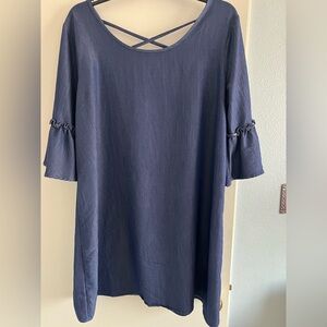 Blue Crisscross Back Tunic dress